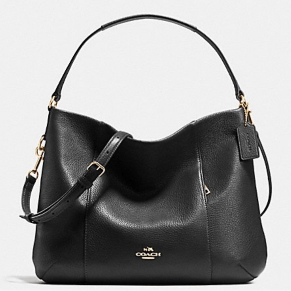 Coach Handbags - Coach Isabelle East/West Pebble Leather Convertible Shoulder Bag Black Crossbody